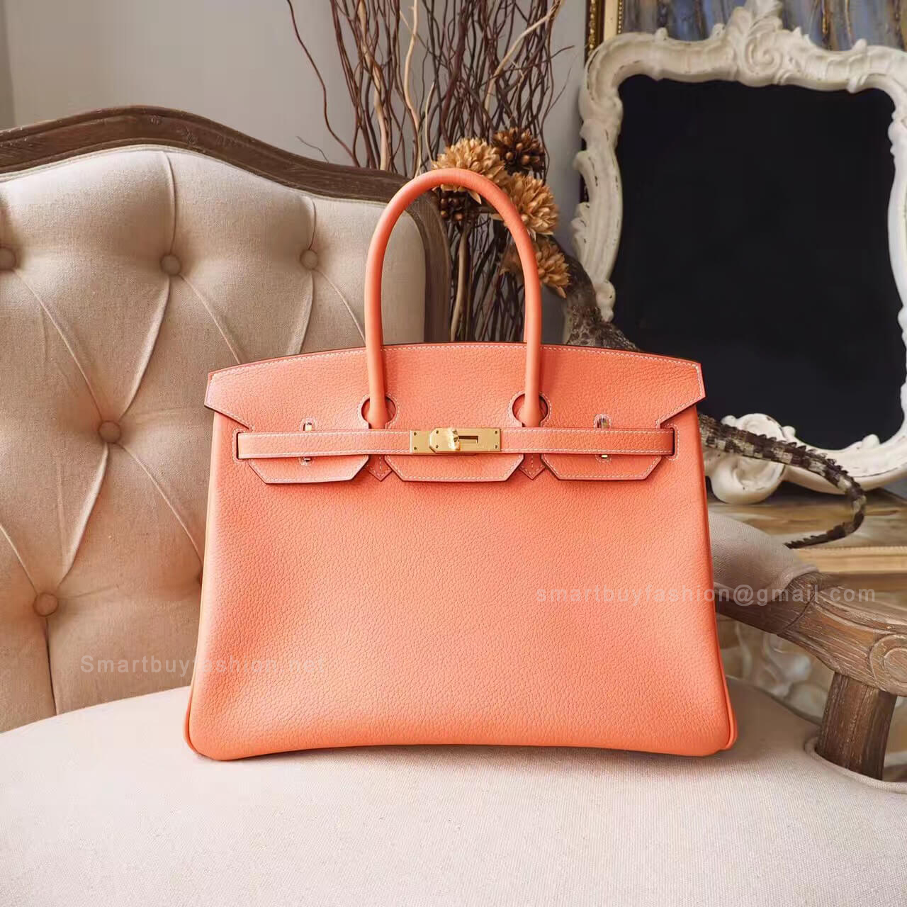 Hermes Birkin 30 Handbag in L5 Crevette Togo GHW